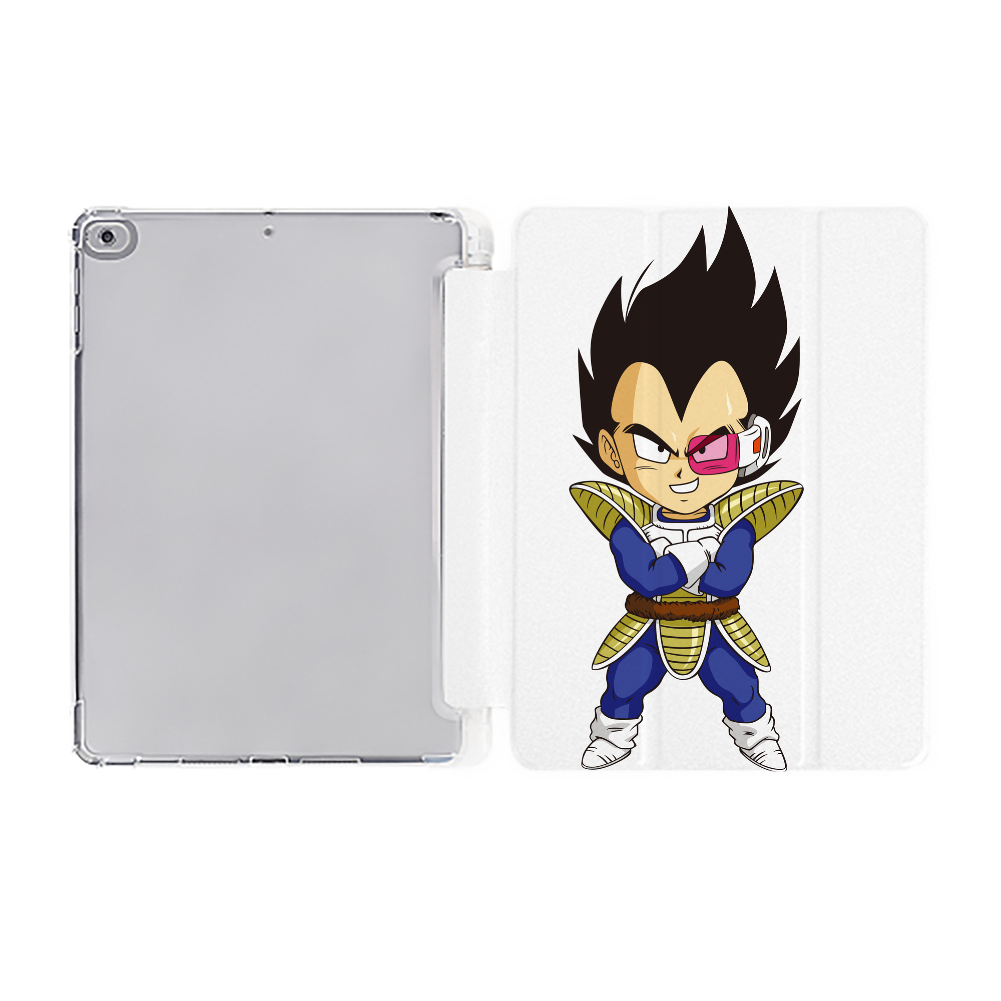 （画像用） ドラゴンボール ベジータ四世（Bejīta Yonsei）DRAGON BALL Vegeta IV IPad ケース ペン収納付き 三つ折りスタンド PUレザー×シリコン 対応機種9.5/10.5/10.9インチ